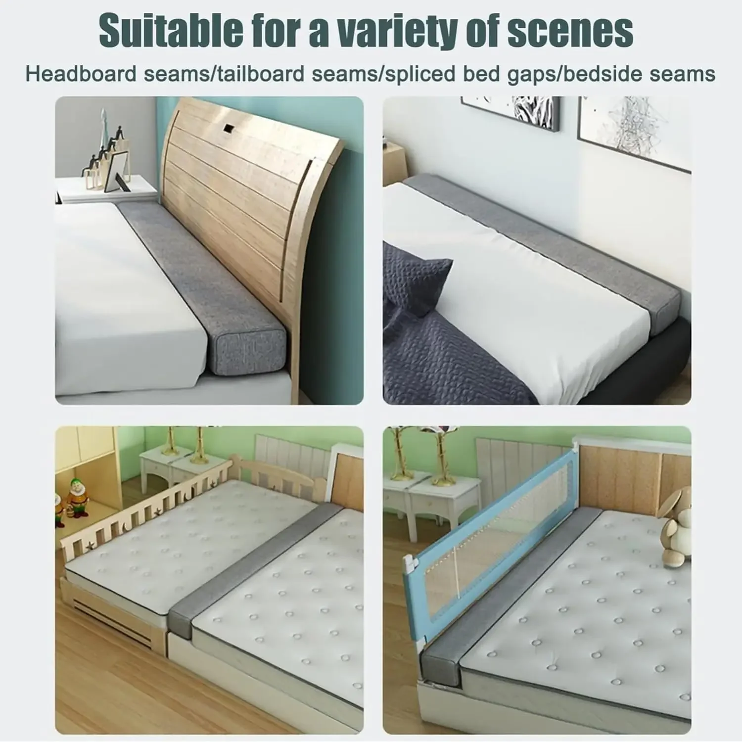 Bed Gap Filler Bed Extender Headboard Pillow Mattress Cushion Sofa Pad