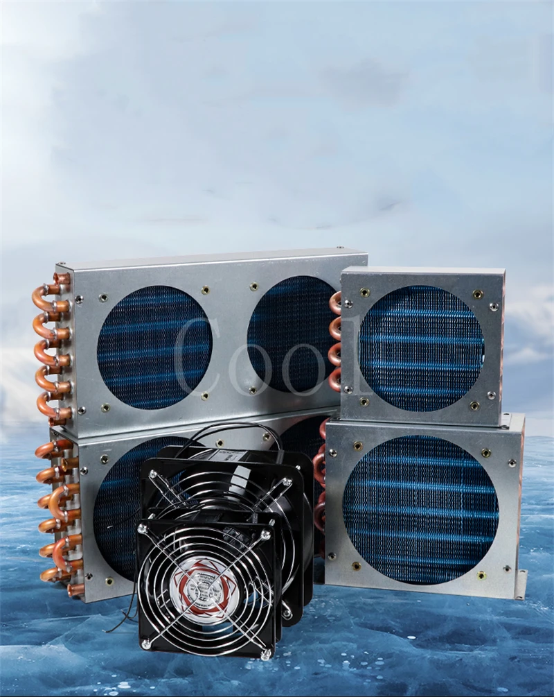 Freezer refrigerator condenser evaporator fan copper tube radiator small air-cooled cooling fin radiator ac air conditioning evaporator