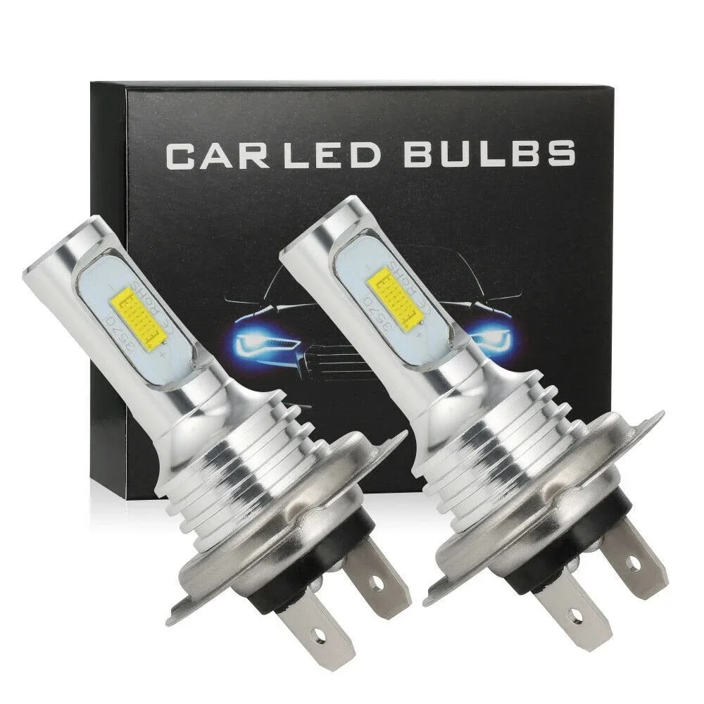 LED 2Pcs 1:1 Size 20000LM H7 Lights Mini Head Lamp CSP Wireless Car LED Headlight Bulbs Super Bright White 12V 24V Fog Light
