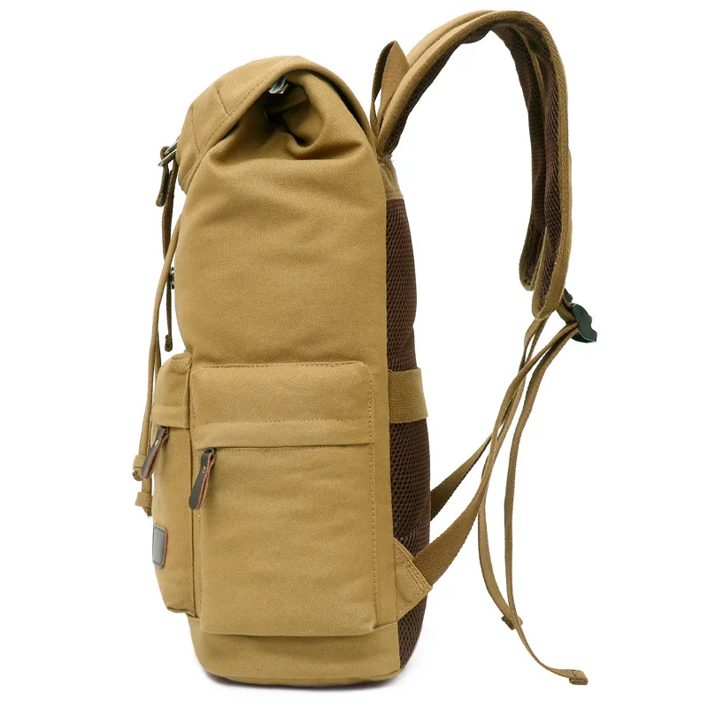 New Men's Backpack High Quality Trendy Canvas Backpack Large Capacity Outdoor Leisure Travel Designer Wear-Resistant Backpack