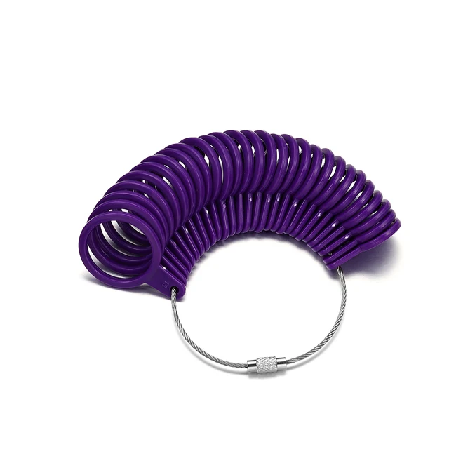 1pcs Professional Jewelry Tools Ring Mandrel Stick Finger Gauge Ring Sizer Measuring UK/US Size For DIY Jewelry Size Tool Sets ring Purple