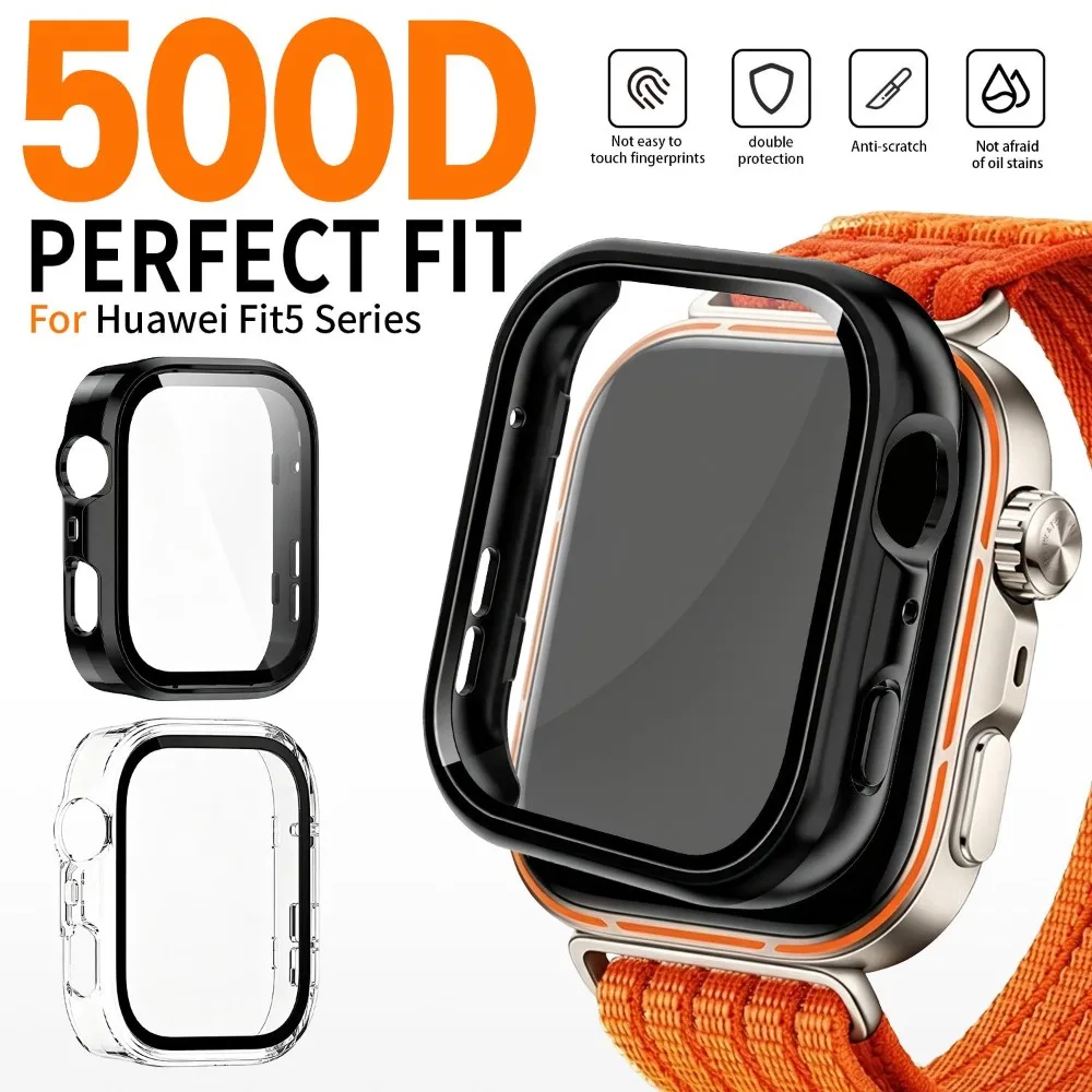 Premium Tempered Glass Screen Protector & Hard PC Protective Bumper for Huawei Watch Fit Series