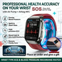 Montre connectée True Blood Pressure avec pompe à air, bracelet airbag, ECG, PPG, SpO2, moniteur de fréquence cardiaque et de sommeil, écran AMOLED 1,43 pouces, bracelet intelligent de santé 1