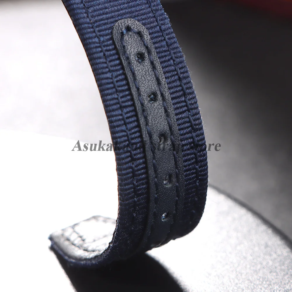 Nylon Canvas Sport Watch Strap with Cowhide Accents - Universal Men's and Women's Replacement Strap
