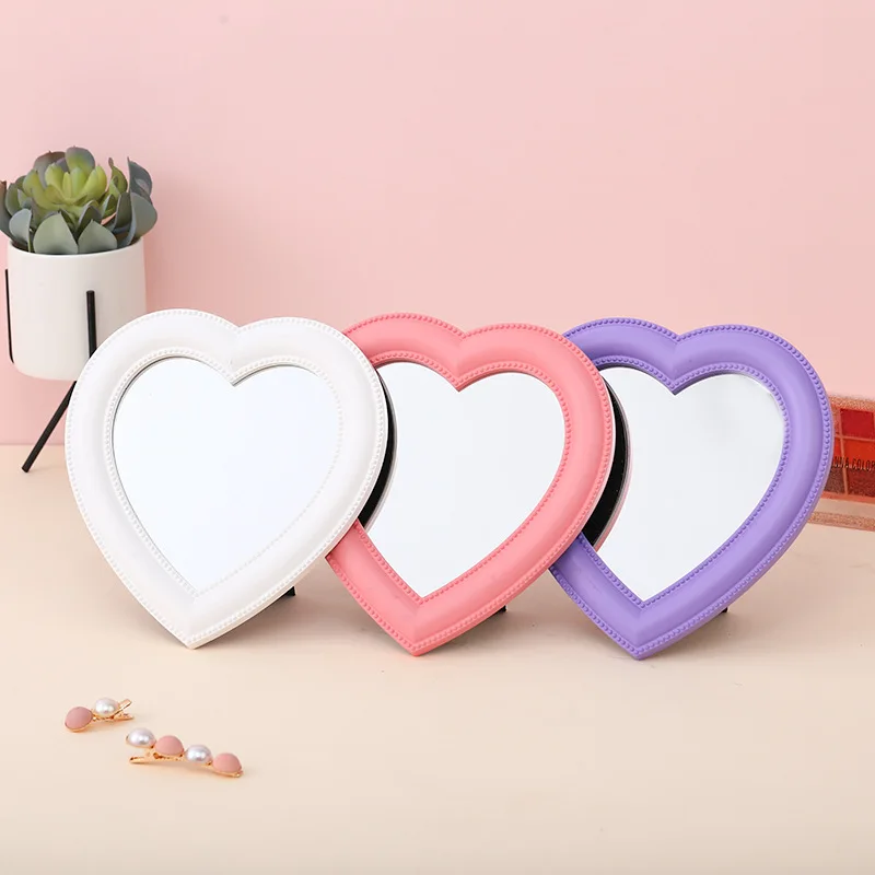 

Web Celebrity Make Up Mirror Decorative Girl Heart Mirror Student Dormitory Portable Home Small Compact Cosmetic Beauty Tools