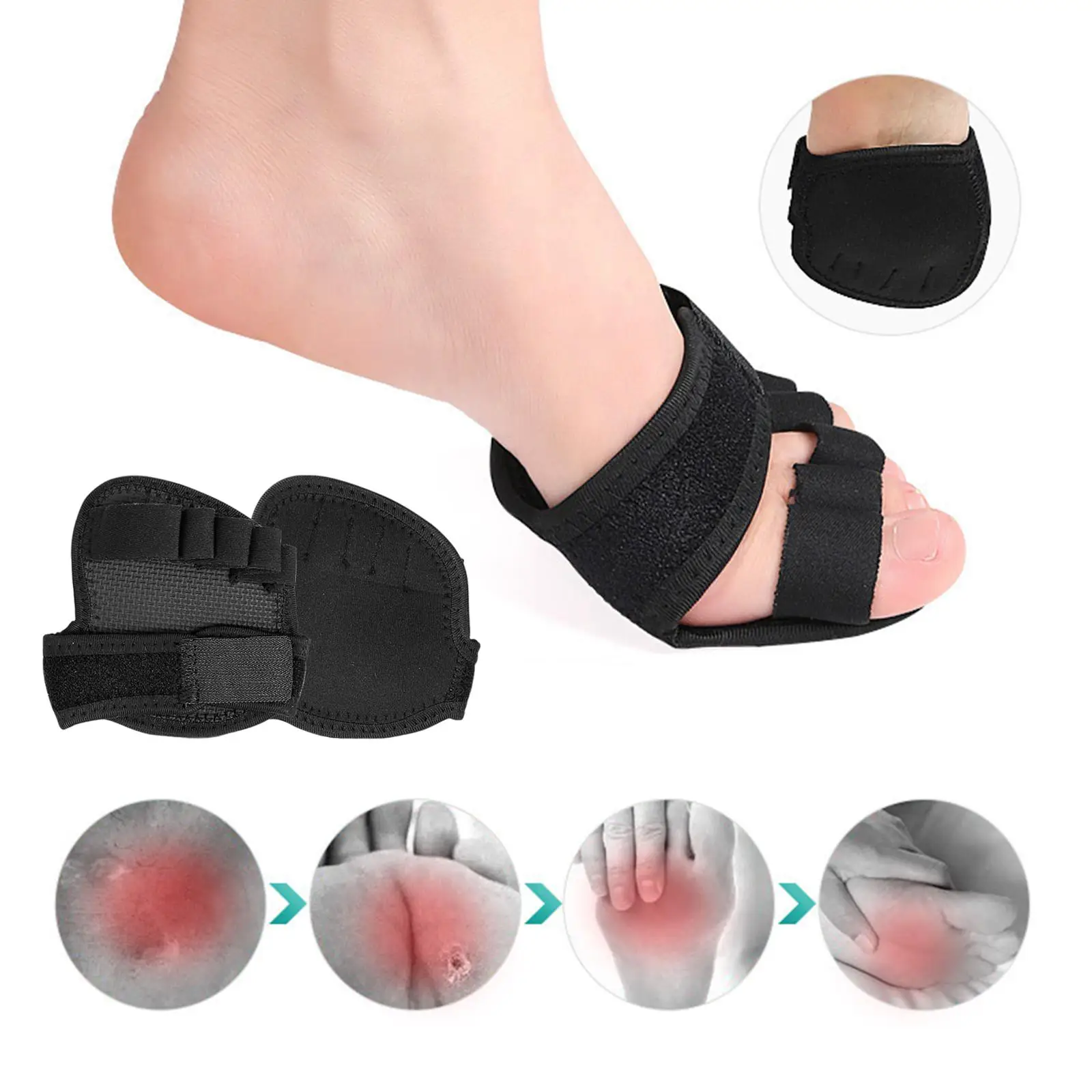 Universal Toe Separator Soft Forefoot Pads Orthotics Straightener for Realign Crooked Toes Hallux Valgus Correction for Ballet toe separators toe corrector toe spreader