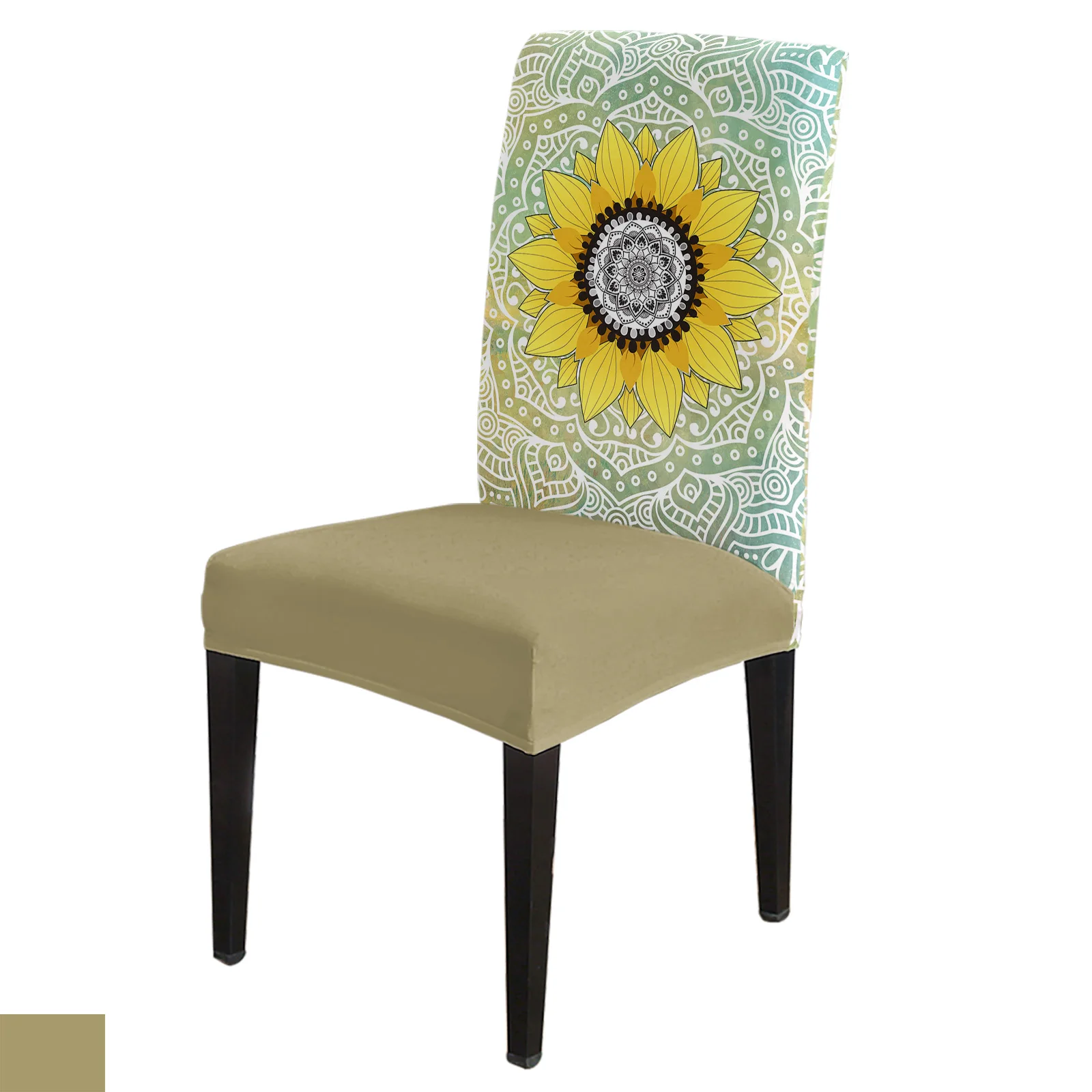 

Чехол для обеденного стула Sunflower Mandala 4/6/8 шт., эластичный чехол из спандекса для кресла, чехол для свадьбы, отеля, банкета, столовой