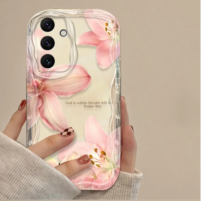 Pink Trumpet Flower Design Phone Case