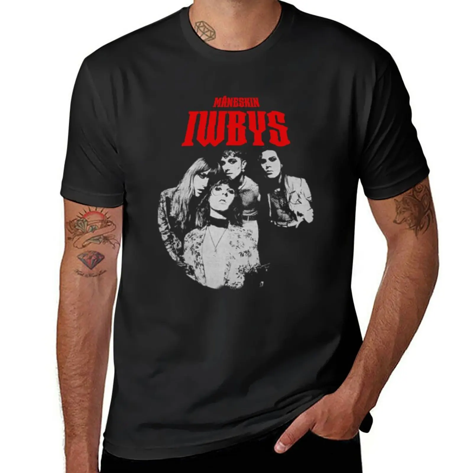 

IWBYS MANESKIN T-Shirt hippie clothes quick drying customs anime clothes men t shirt