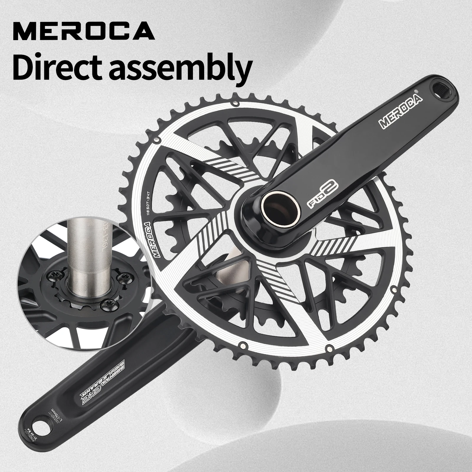 MEROCA Road Bike Crankset 9/10/11 Speed Direct-Mounted Double