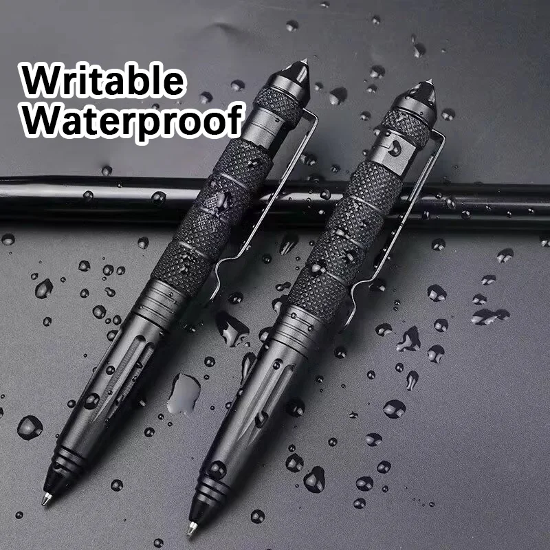 Metal Military Tactical Pen School Student Office Ballpoint Pens Emergency Glass Breaker Self Defense EDC Supplies