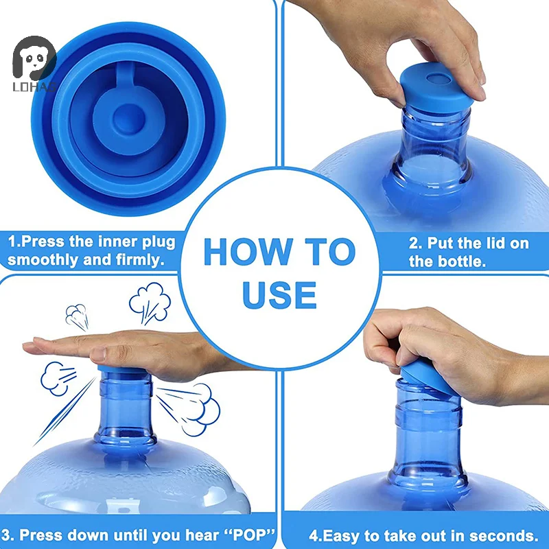 Water Bottle Replacement Lid 3 and 5 Gallon Water Jugs Lid Stopper Silicone Top Cover Drinking Bucket Anti Splash Accessories