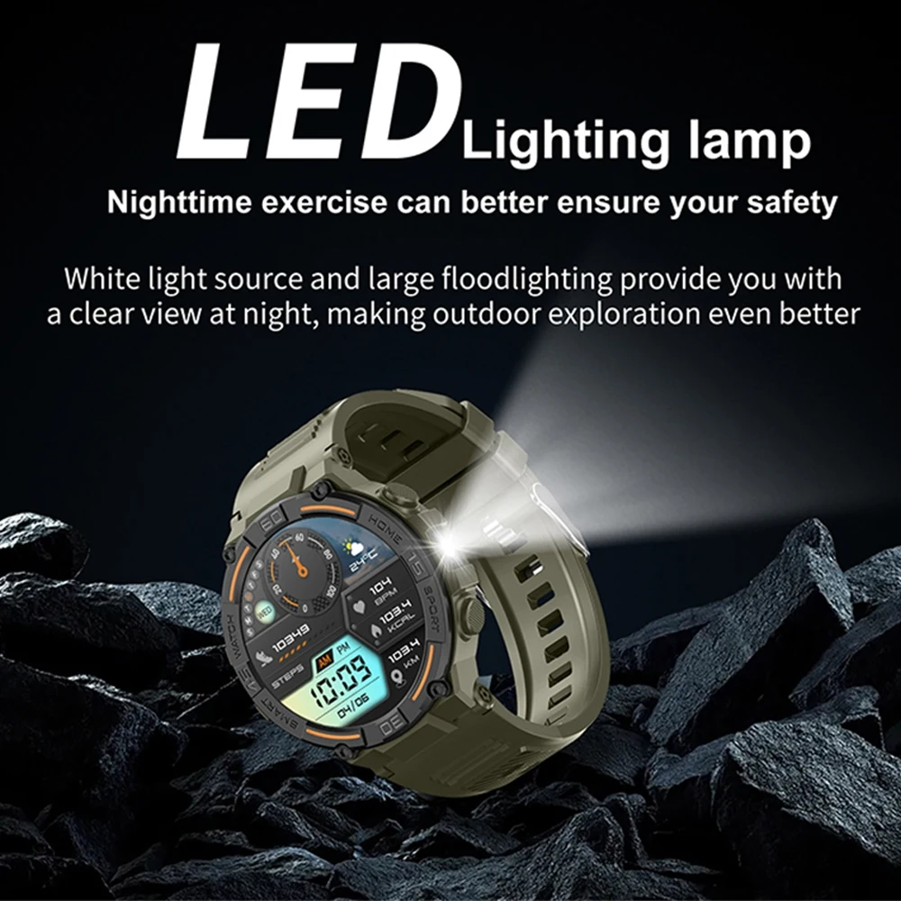 Outdoor Smartwatch GPS Sports Fitness Waterproof Bluetooth Call LED Lights 1 for Xiaomi smart watch