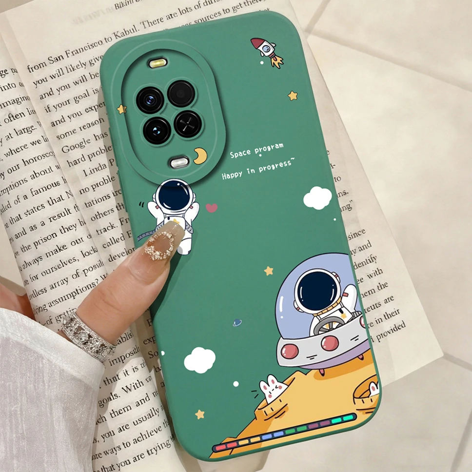 Cute Astronaut Soft Liquid Silicone Anti-Drop Phone Case - Smooth Protective Cover