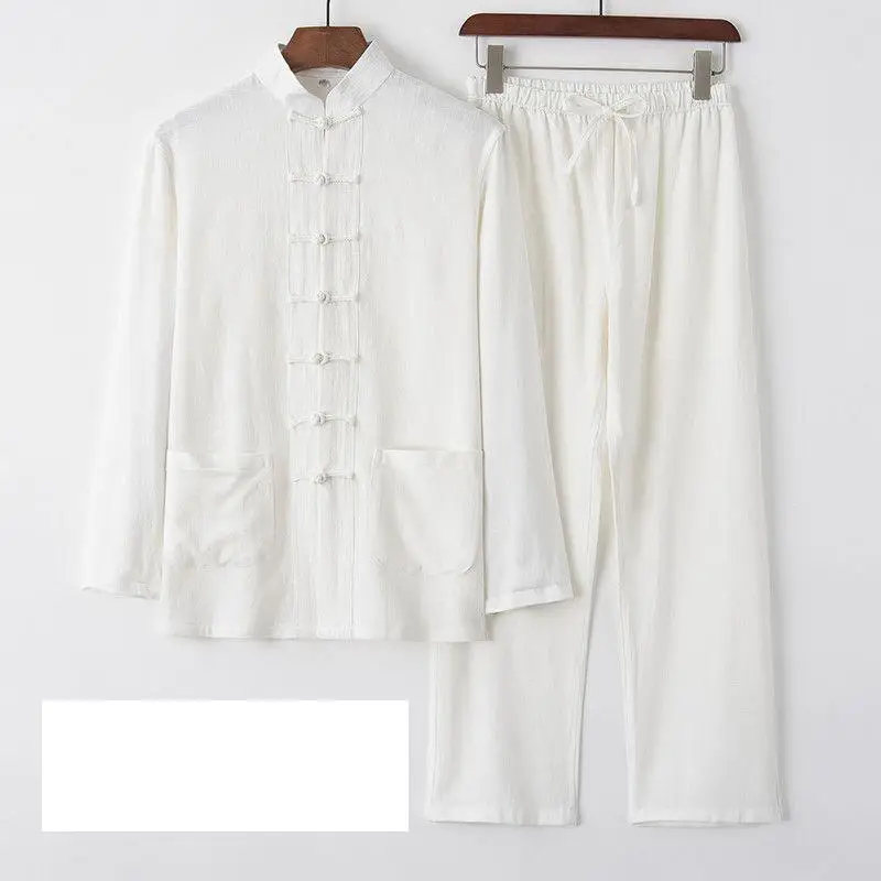 Hanfu Men Chinese Clothes Top Pant Kung Fu Clothing Blouse Party Tang Suit Plus Size M-XXXXXL For Men News Year