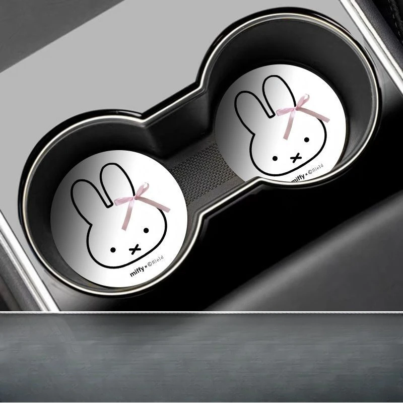 Miffy Rabbit Print Cute Coaster - Exquisite, Fashionable, Non-Slip Car Decoration