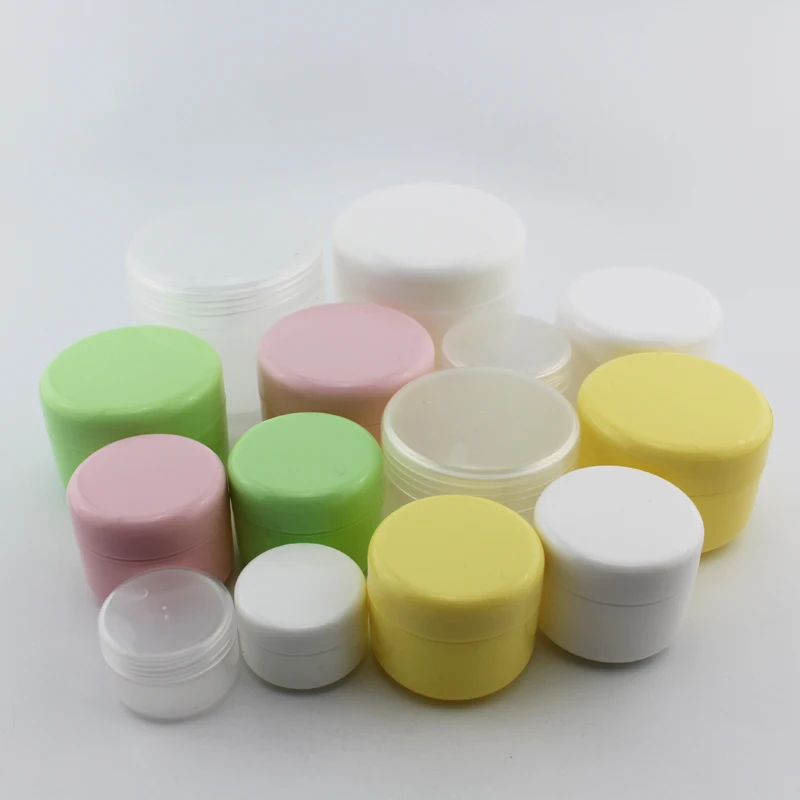 25pcs 20g 50g 100g 250g Empty Skin Care Cream Plastic Container Cosmetic Jars For Personal Unguent Bottles Pot Canning