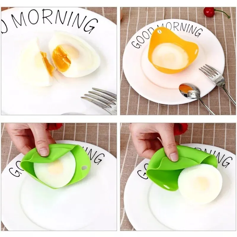 Egg Steamer Silicone Egg Poacher Pods Cooking Tool for Microwave Air Fryer Stovetop Boiler Kitchen Gadget Durable Tray Mould egg cooker egg boiler mold cup egg poacher silicone egg poacher silicone baking mold