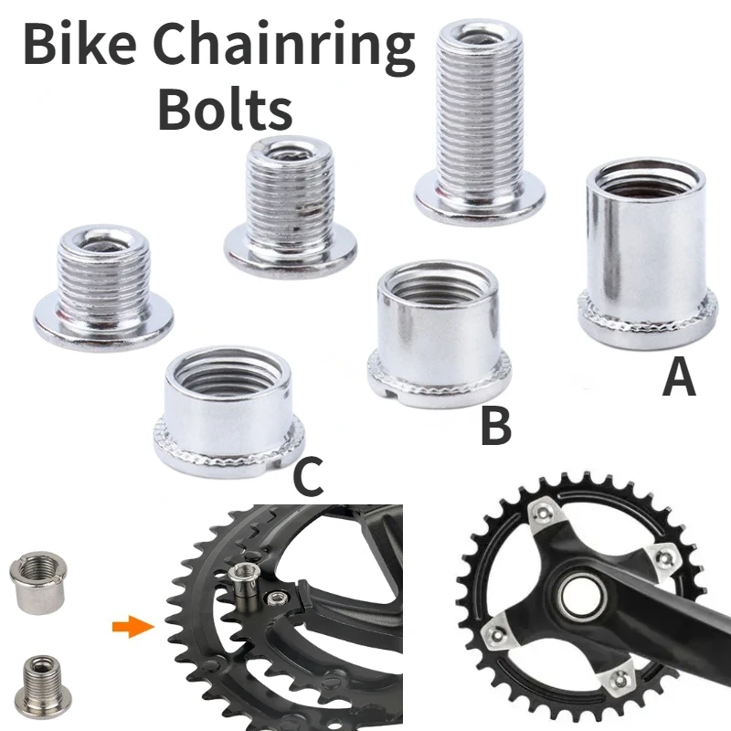 Bike Chainring Bolts Monoplate or Double or Three Plate Crankset Fixing Nuts 4 Pairs Mountain Bicycle Crankset Parts Accessories bike chainring bike crank bike crankset bike crank bolt bicycle chainring bolt bicycle parts