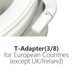 Left-Handed Non-Electric Bidet Attachment with Dual Self-Cleaning Nozzles (3-8 for Europe)