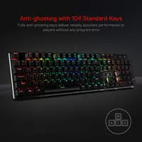 Redragon K556 RGB LED Backlit Wired 104 Keys Hot-Swap Noise Absorbing Foams Mechanical Gaming Keyboard - Image 3