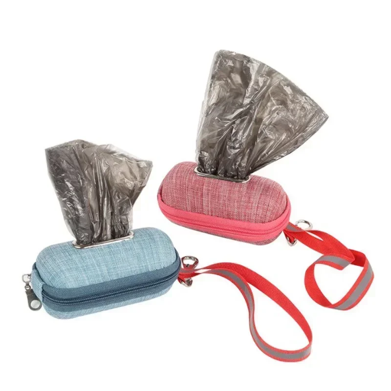 Pet Poop Bag Holder Portable Dog Poop Bag Dispenser Pick Up Bags Rope Cleaning Waste Garbage Box
