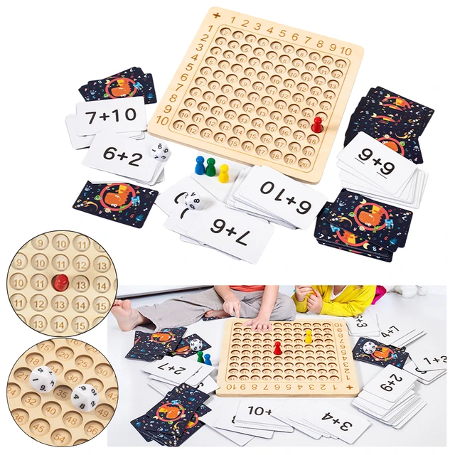 Montessori multiplicação matemática de madeira jogo de tabuleiro crianças  aprendizagem brinquedos educativos contando centenas placa de pensamento  interativo jogo - AliExpress