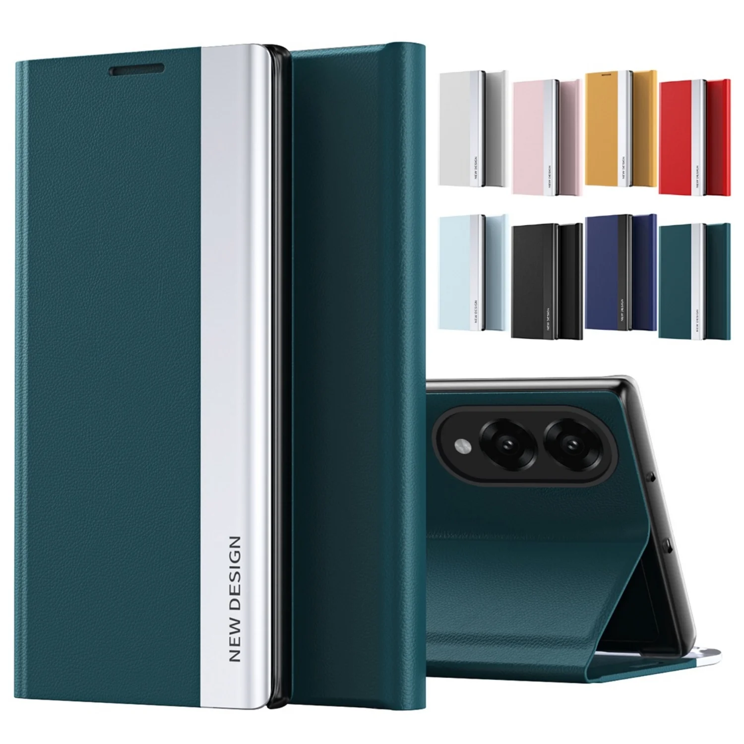 Sleek Flip Wallet Stand Phone Case with Holder