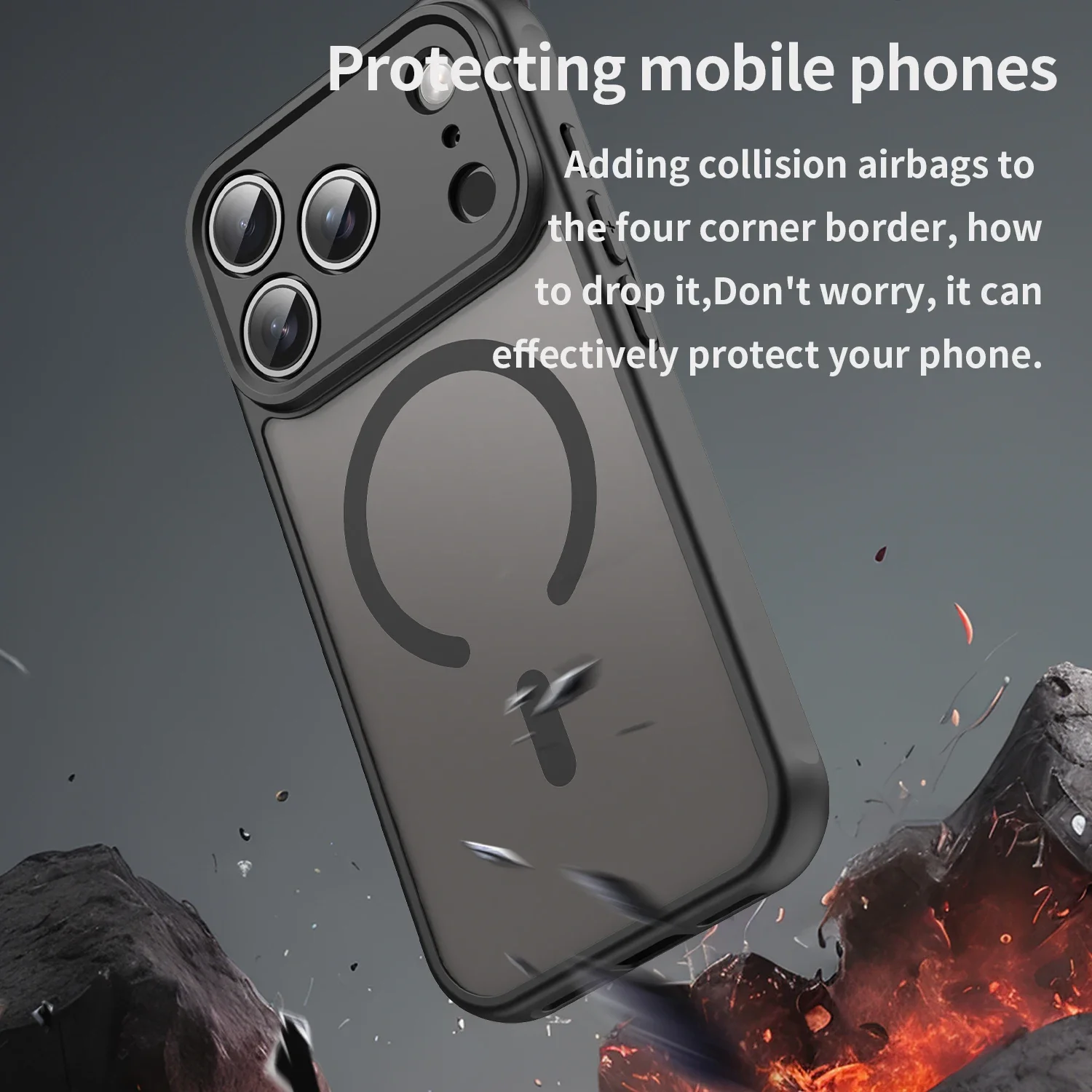 iPhone Matte Magnetic Shockproof Translucent Case 3