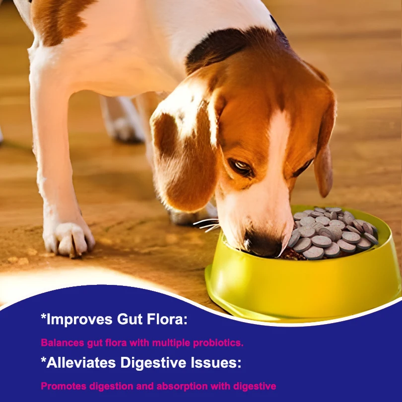 Pet Probiotic Nutritional Tablets for Dogs and Cats-Enhance Digestion, Boost Immunity, Natural Ingredients