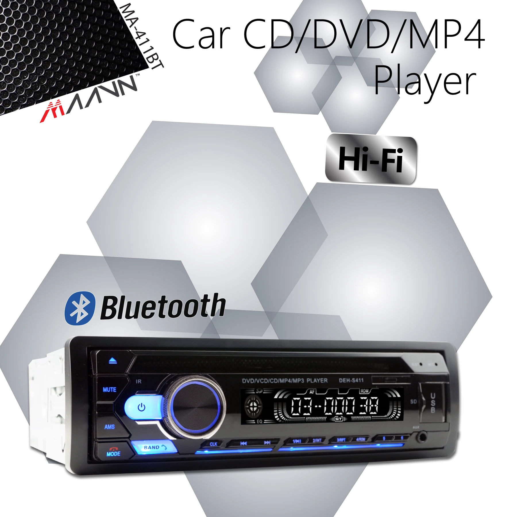 1Din CDVD USB/TF In Dash Radio Receiver Bluetooth Player For Volkwagon Peugeot Citroen Seat Fiat Toyota Honda Nissan Ford car radio car cd player