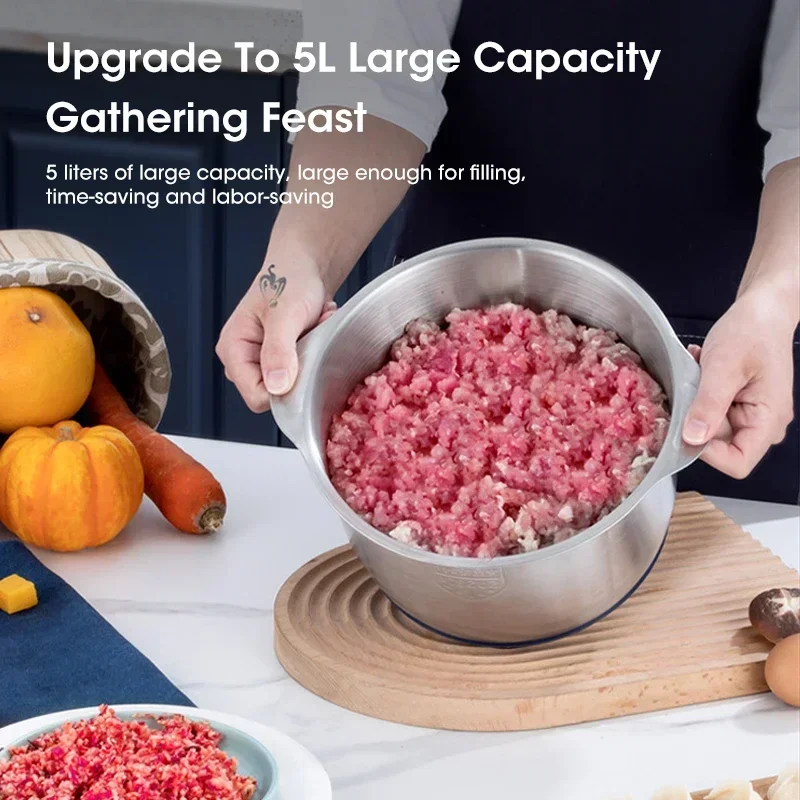 Electric Meat Grinder 304 Stainless Food Crusher Multifunction Vegetable Fruit Pepper Garlic Chopper Mincer Baby Food Processor 3