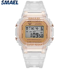

SMAEL Kids Watches 2021 Fashion Cool Transparent Strap Sport Digital Watch For Boys Girls Luminous Waterproof Wristwatch 1905