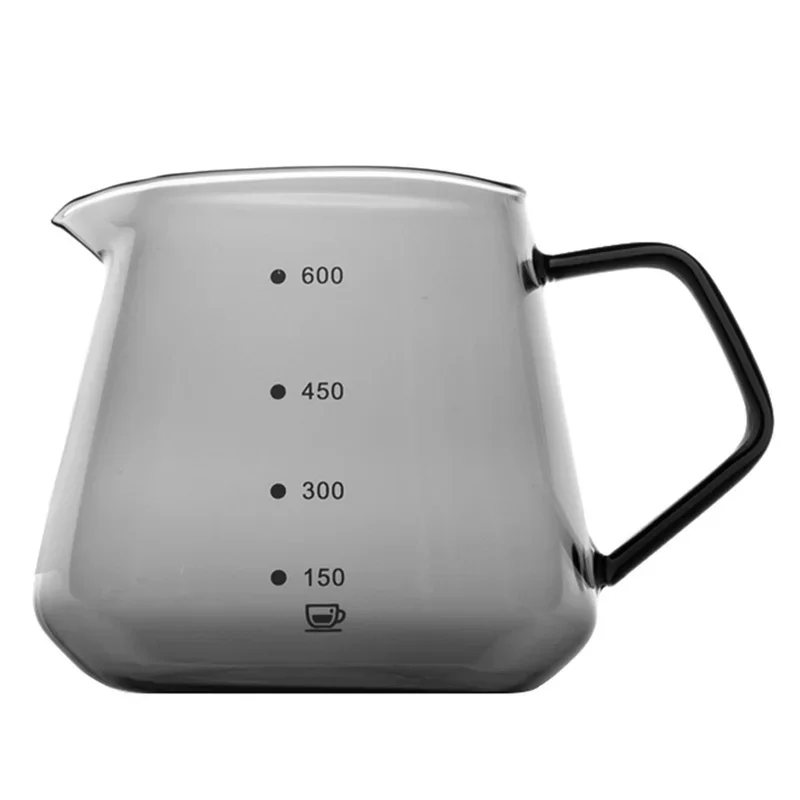 Glass Coffee Server 600ml Iced Tea Drink Pour Over Dripper with Scale Household Bar Pot Kitchen for Coffee Server