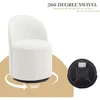 Dining Chair Set of 4 with 360° Rotation, Modern Upholstered Barrel Accent Chairs, Boucle Swivel Dining Chair 4