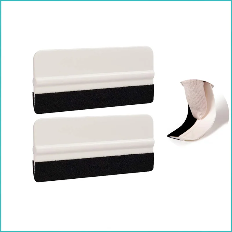 

2Pcs Soft Fabric Felt Squeegee Car Protective Film Tool Vinyl Wrap Cleaning Scraper Mini Vinyl Squeegee Sticker Glue Remover