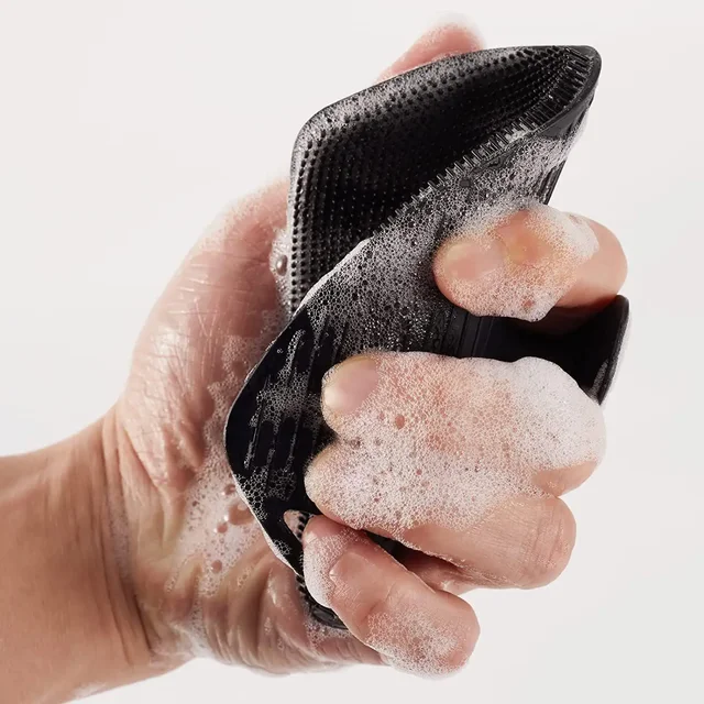 Spazzola da bagno esfoliante in silicone Spazzola da bagno per massaggio portatile Scrubber per il corpo Gel doccia Lavaggio della pelle Spazzola da massaggio Gadget Bagno 5