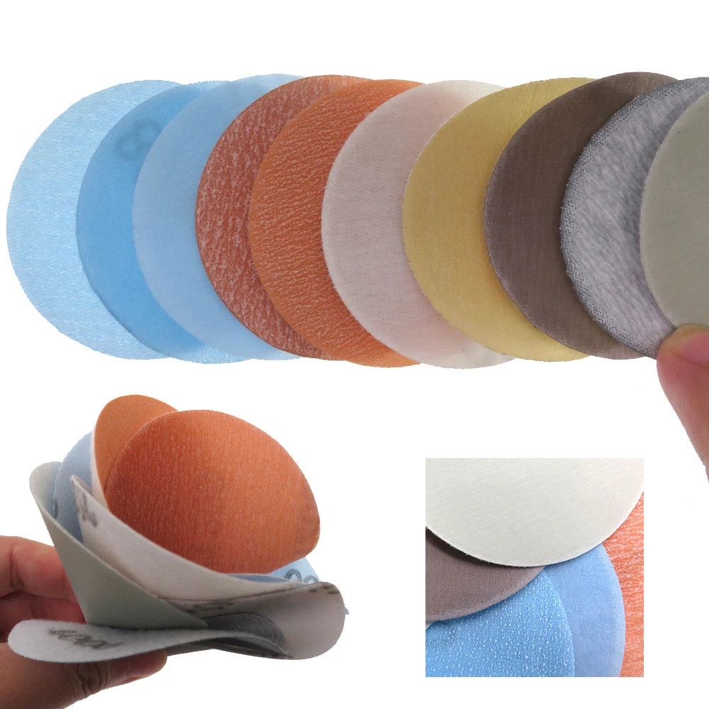 FV Superfine Soft Polish Wet and Dray Hook & Loop Auto Body Film Sanding Discs Paint Abrasive Sandpaper 30PCS 3 Inch 75mm