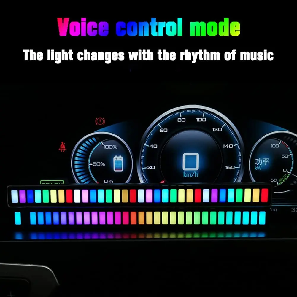 USB Atmosphere Light LED RGB Sound Control Light Bar Pickup Rhythm Lamp ...