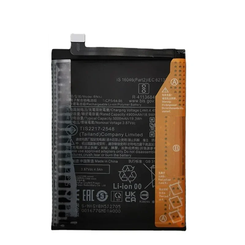 100% Original Battery 5000mAh BN5J For Xiaomi Redmi Note 12 5G / 12T Pro / POCO X5 5G Mobile Phone Batteries Bateria+Tools