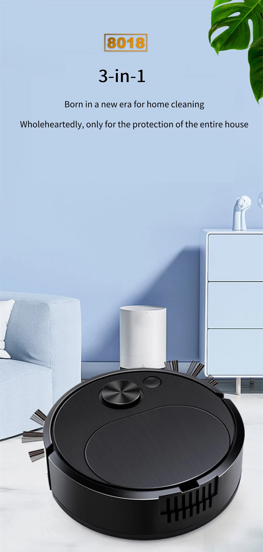 Description Picture 4 of itemAutomatic Vacuum Cleaners USB Charging Mini Cleaning Machine Smart Sweeping Mopping Robot Vacuum Cleaners Cleaning Appliances