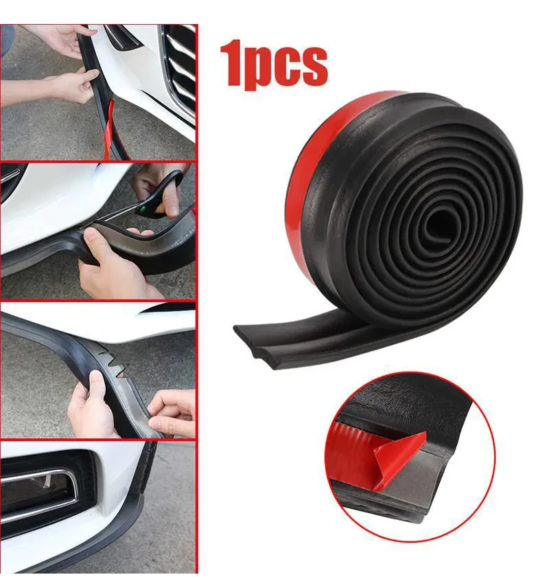 Universal 2,5 M Auto Frontschürze Lip Shunt Gummi Rock Schutz Körper Aufkleber Dekoration Auto Stoßstange Schutz Kit – Detail 4