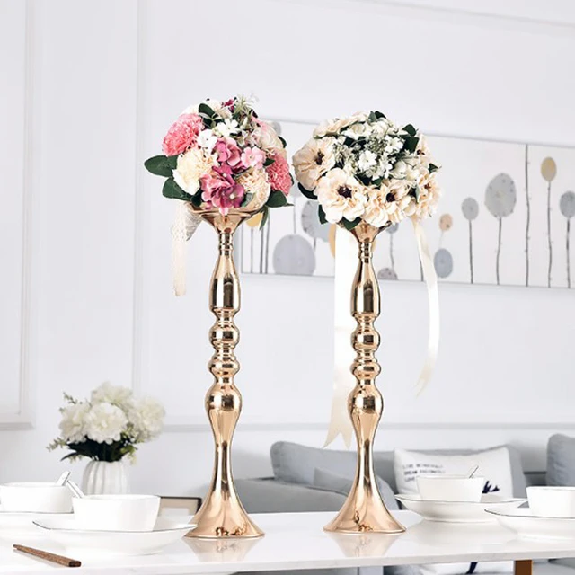 Metal Candle Holders Flowers Vase Candlestick Centerpieces Road Lead Candelabra Centerpieces Wedding porps Christmas decoration