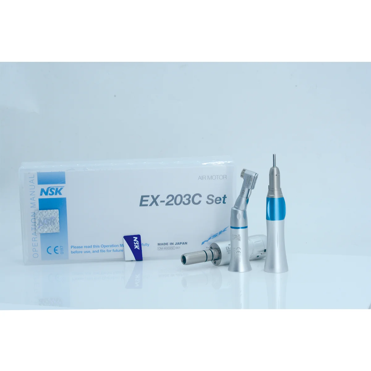 

NSK Style Ex-203 Dental Push Button High/ Low Speed Air Turbine Contra Angle Handpiece Kit For Clinic Student Teeth Drill