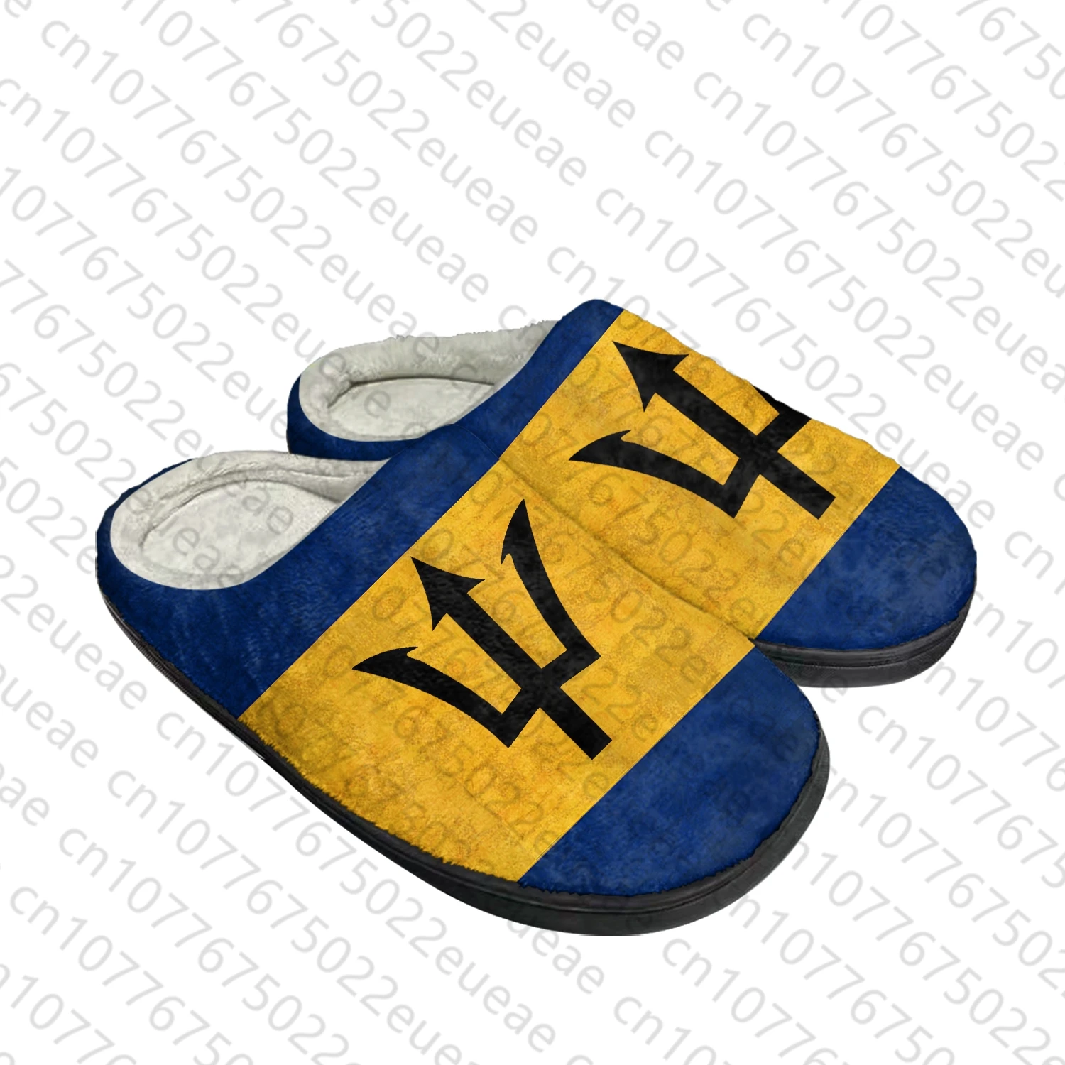 

Флаг Барбадоса домашние хлопковые тапочки на заказ, мужские и женские сандалии, Барбадос, плюшевая спальня, Повседневная сохраняющая тепло обувь, теплые тапочки