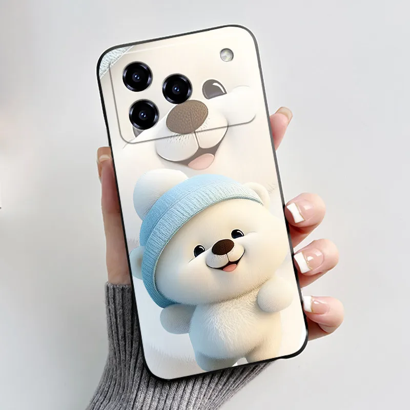 Cute Love Rabbit Cartoon Black Soft Silicone Protective Phone Case