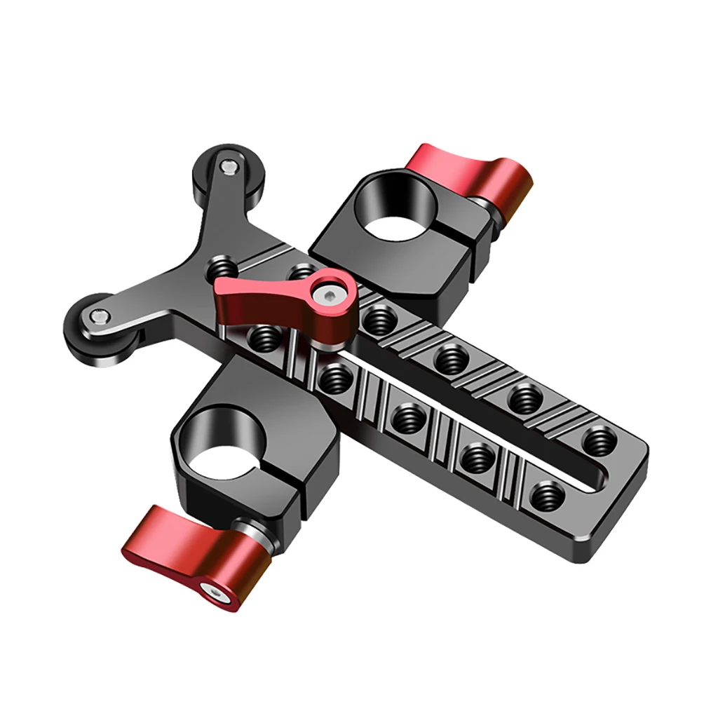 15mm Stangen rohr klemme Kamera objektiv adapter Teleobjektiv halterung 1/4 Löcher Linsen halter Kamera käfig Rig Rod Verlängerung schienen system – Detail 6