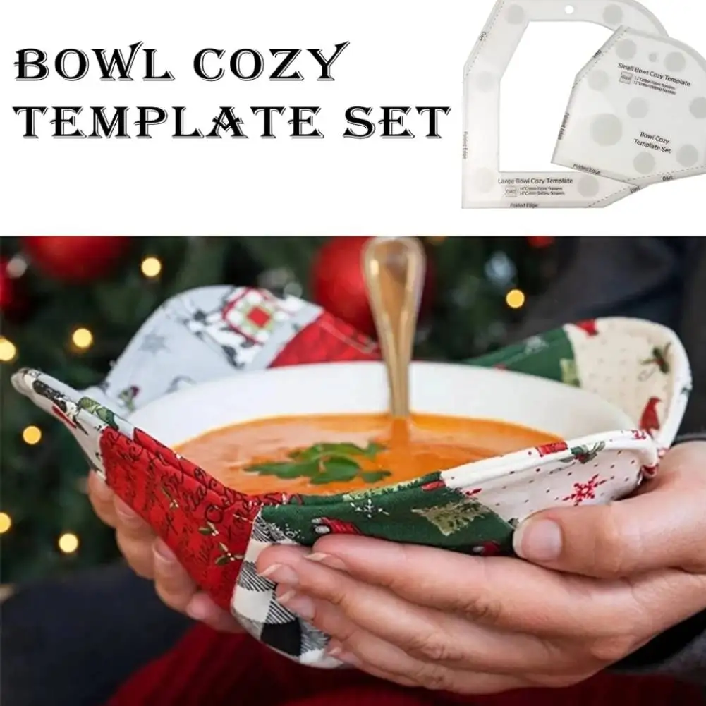 Bowl Cozy Template Set Acrylic DIY Bowl Template Cutting Ruler Bowl Mat  Bowl Cozy Pattern Template Home Sewing Accessories