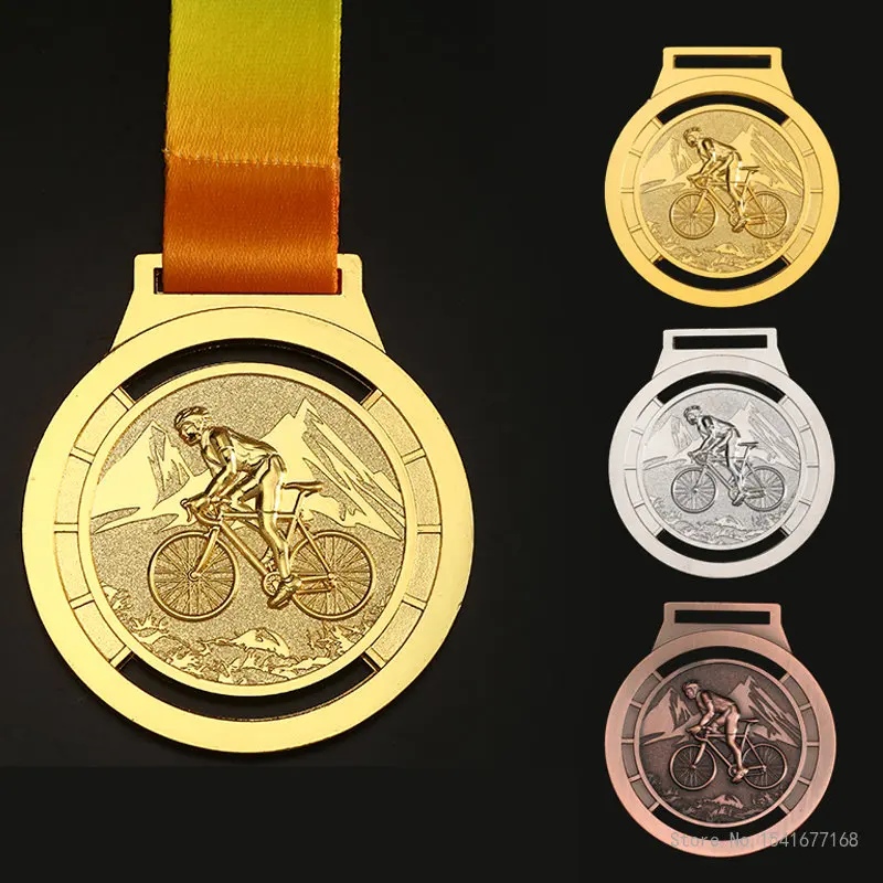 General Bicycle Competition Medal, Customized Gold, Silver and Copper, Cycling Competition Award, Group Award, Home Decor, New