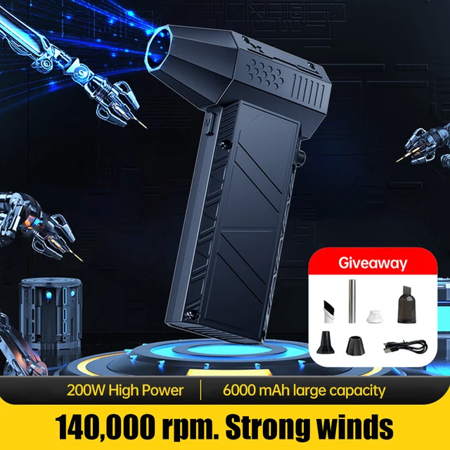 X6 Violent Fan 140000RPM Powerful Air Blower Vacuum Dust Cleaner Type-C Charging Strong Winds 53m/s Brushless Turbo Jet Blower 3